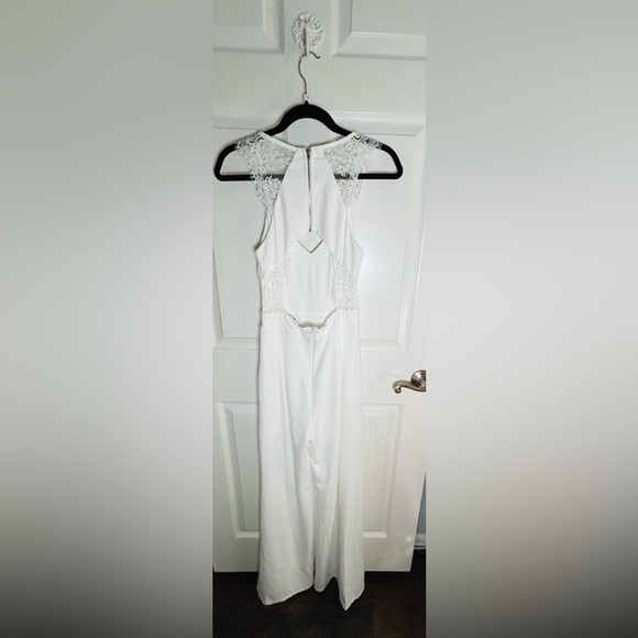 Lulus Love Your Heart Ivory White Lace Wide-Leg Jumpsuit Size XS NWOT - Picture 4 of 12